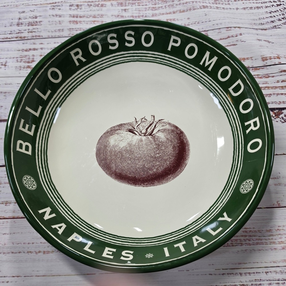 Bello Rosso Pomodoro Naples Italy Tomato Certified International 13" Pasta‎ Bowl